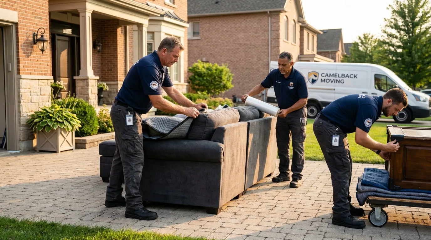 Large estate moving crew wrapping furniture in Redby, MN